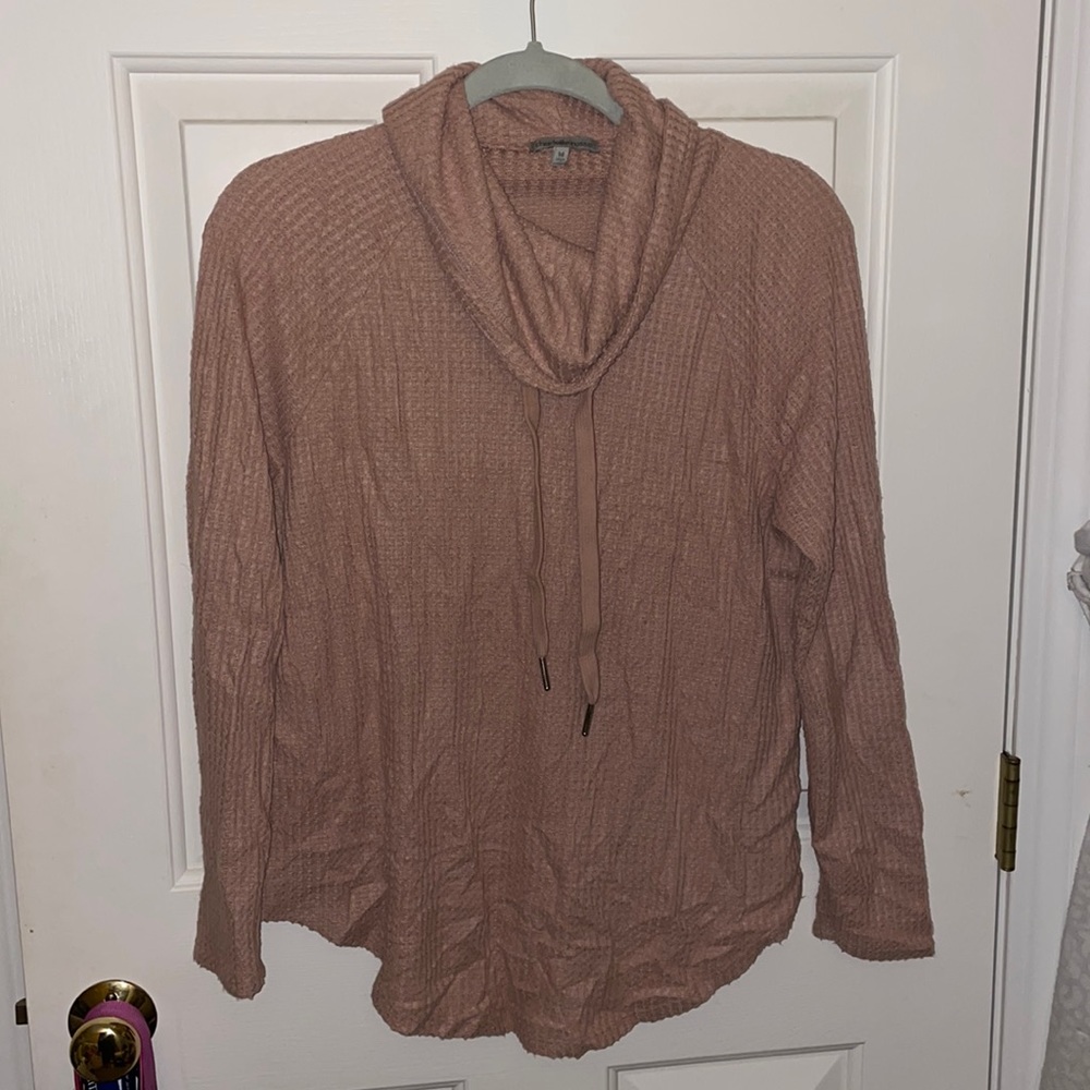 Rose Pink Cowl Neck Sweater